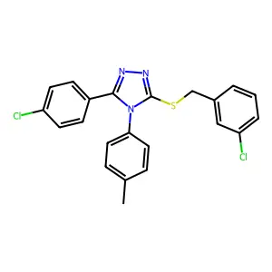 3-((3-Chlorobenzyl)thio)-5-(4-chlorophenyl)-4-(4-methylphenyl)-4H-1,2,4-triazole structure