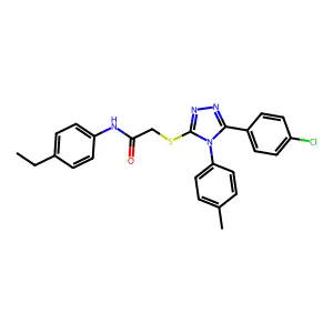2-{[5-(4-chlorophenyl)-4-(4-methylphenyl)-4H-1,2,4-triazol-3-yl]sulfanyl}-N-(4-ethylphenyl)acetamide structure