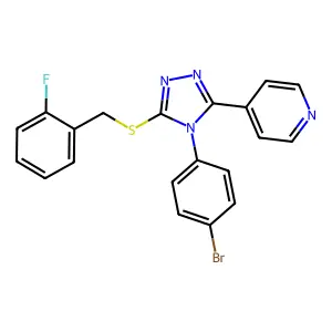 4-(4-(4-Bromophenyl)-5-((2-fluorobenzyl)thio)-4H-1,2,4-triazol-3-YL)pyridine structure