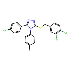 3-(4-CL-PH)-5-((3,4-Dichlorobenzyl)thio)-4-(4-methylphenyl)-4H-1,2,4-triazole structure