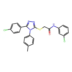N-(3-chlorophenyl)-2-{[5-(4-chlorophenyl)-4-(4-methylphenyl)-4H-1,2,4-triazol-3-yl]sulfanyl}acetamide structure