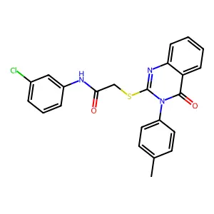 N-(3-CL-PH)-2-((3-(4-Methyl-PH)-4-oxo-3,4-dihydro-2-quinazolinyl)thio)acetamide structure