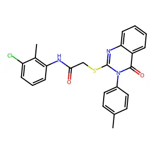 N-(3-chloro-2-methylphenyl)-2-{[3-(4-methylphenyl)-4-oxo-3,4-dihydroquinazolin-2-yl]sulfanyl}acetamide structure