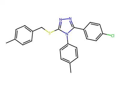 3-(4-Chlorophenyl)-5-((4-methylbenzyl)thio)-4-(4-methylphenyl)-4H-1,2,4-triazole structure