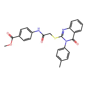 ME 4-((((3-(4-Methyl-PH)-4-oxo-3,4-dihydro-2-quinazolinyl)thio)AC)amino)benzoate structure