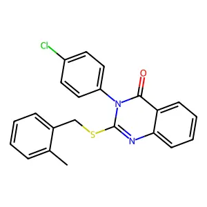 3-(4-Chlorophenyl)-2-((2-methylbenzyl)thio)-4(3H)-quinazolinone structure