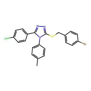 4-Bromobenzyl 5-(4-CL-phenyl)-4-(4-methylphenyl)-4H-1,2,4-triazol-3-YL sulfide structure