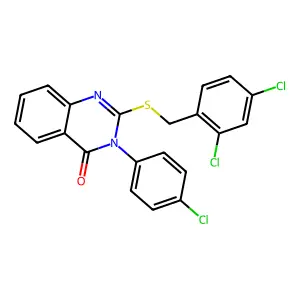 3-(4-Chlorophenyl)-2-((2,4-dichlorobenzyl)thio)-4(3H)-quinazolinone structure