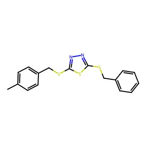 2-(Benzylthio)-5-((4-methylbenzyl)thio)-1,3,4-thiadiazole structure