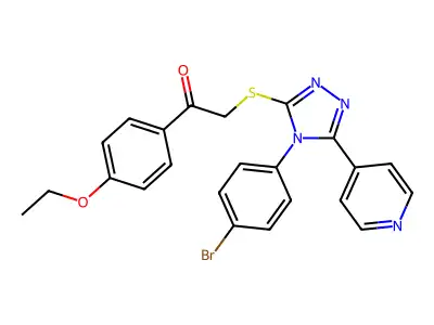 2((4-(4-BR-PH)5-(4-Pyridinyl)4H-1,2,4-triazol-3-YL)thio)-1-(4-ethoxy-PH)ethanone structure