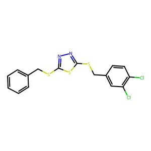 2-(Benzylthio)-5-((3,4-dichlorobenzyl)thio)-1,3,4-thiadiazole structure