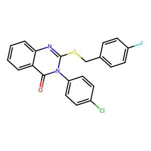 3-(4-Chlorophenyl)-2-((4-fluorobenzyl)thio)-4(3H)-quinazolinone structure