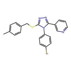 3-(4-(4-Bromophenyl)-5-((4-methylbenzyl)thio)-4H-1,2,4-triazol-3-YL)pyridine structure