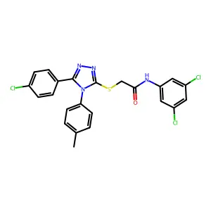 2-{[5-(4-chlorophenyl)-4-(4-methylphenyl)-4H-1,2,4-triazol-3-yl]sulfanyl}-N-(3,5-dichlorophenyl)acetamide structure