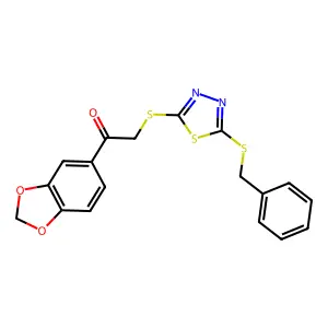 1-(1,3-Benzodioxol-5-YL)-2-((5-(benzylthio)-1,3,4-thiadiazol-2-YL)thio)ethanone structure