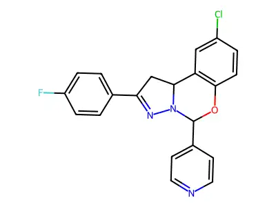 9-CL-2-(4-F-Phenyl)-5-(4-pyridinyl)-1,10B-dihydropyrazolo(1,5-C)(1,3)benzoxazine structure