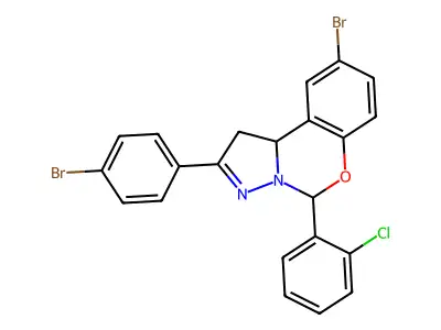 9-BR-2-(4-Bromophenyl)-5-(2-CL-PH)-1,10B-dihydropyrazolo(1,5-C)(1,3)benzoxazine structure