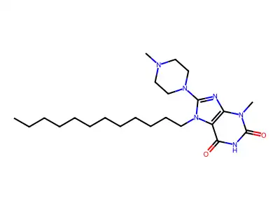 7-Dodecyl-3-methyl-8-(4-methyl-1-piperazinyl)-3,7-dihydro-1H-purine-2,6-dione structure