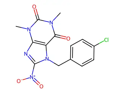 7-(4-Chlorobenzyl)-1,3-dimethyl-8-nitro-3,7-dihydro-1H-purine-2,6-dione structure