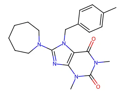 8-(1-Azepanyl)-1,3-dimethyl-7-(4-methylbenzyl)-3,7-dihydro-1H-purine-2,6-dione structure