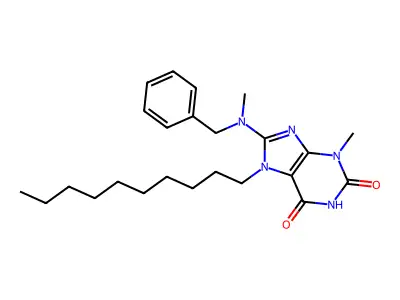 8-(Benzyl(methyl)amino)-7-decyl-3-methyl-3,7-dihydro-1H-purine-2,6-dione structure