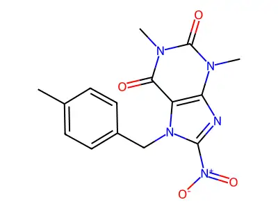 1,3-Dimethyl-7-(4-methylbenzyl)-8-nitro-3,7-dihydro-1H-purine-2,6-dione structure
