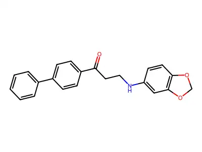 3-(1,3-Benzodioxol-5-ylamino)-1-[1,1'-biphenyl]-4-yl-1-propanone structure