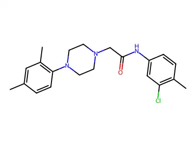 N-(3-Chloro-4-methylphenyl)-2-(4-(2,4-dimethylphenyl)-1-piperazinyl)acetamide structure