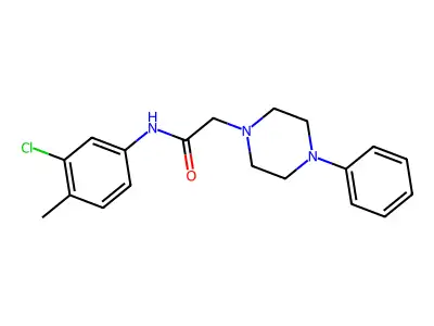 N-(3-Chloro-4-methylphenyl)-2-(4-phenyl-1-piperazinyl)acetamide structure