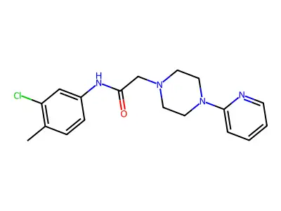 N-(3-Chloro-4-methylphenyl)-2-(4-(2-pyridinyl)-1-piperazinyl)acetamide structure