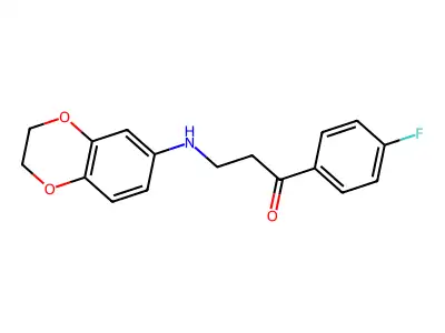 3-(2,3-Dihydro-1,4-benzodioxin-6-ylamino)-1-(4-fluorophenyl)-1-propanone structure