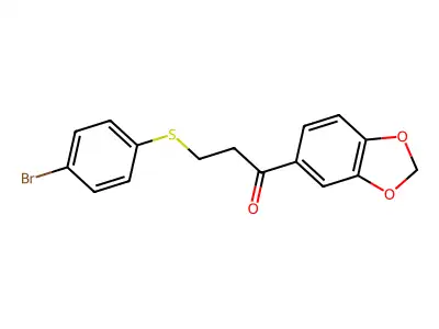1-(1,3-Benzodioxol-5-YL)-3-((4-bromophenyl)thio)-1-propanone structure