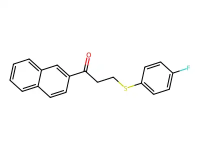 3-((4-Fluorophenyl)thio)-1-(2-naphthyl)-1-propanone structure