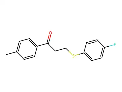 3-((4-Fluorophenyl)thio)-1-(4-methylphenyl)-1-propanone structure