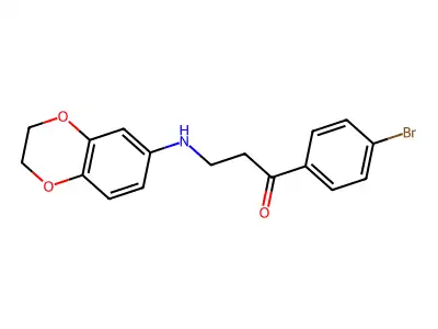 1-(4-Bromophenyl)-3-(2,3-dihydro-1,4-benzodioxin-6-ylamino)-1-propanone structure