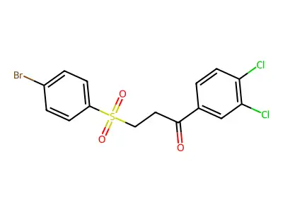 3-((4-Bromophenyl)sulfonyl)-1-(3,4-dichlorophenyl)-1-propanone structure