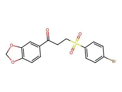 1-(1,3-Benzodioxol-5-yl)-3-[(4-bromophenyl)sulfonyl]-1-propanone structure