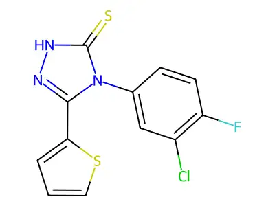 4-(3-Chloro-4-fluorophenyl)-5-(2-thienyl)-2,4-dihydro-3H-1,2,4-triazole-3-thione structure