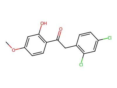 2-(2,4-Dichlorophenyl)-1-(2-hydroxy-4-methoxyphenyl)ethanone structure