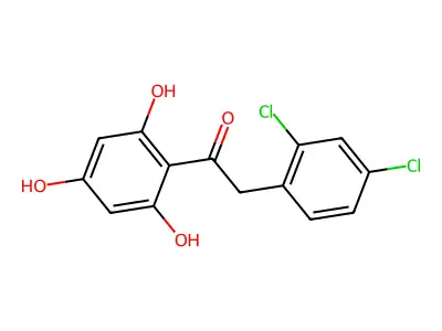 2-(2,4-Dichlorophenyl)-1-(2,4,6-trihydroxyphenyl)ethanone structure