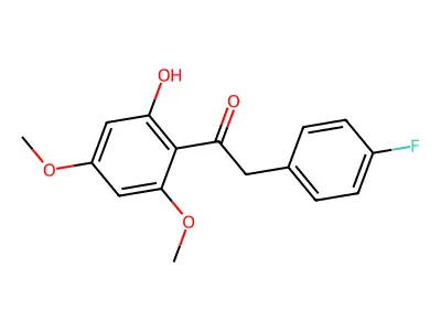 2-(4-Fluorophenyl)-1-(2-hydroxy-4,6-dimethoxyphenyl)ethanone structure