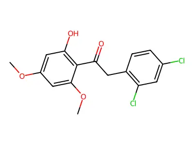 2-(2,4-Dichlorophenyl)-1-(2-hydroxy-4,6-dimethoxyphenyl)ethanone structure