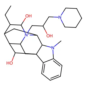 Ajmalanium, 17,21-dihydroxy-4-(2-hydroxy-3-piperidinopropyl)-, (17R,21-alpha)- structure