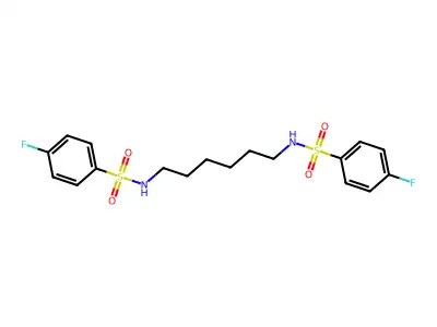 4-fluoro-N-[6-[(4-fluorophenyl)sulfonylamino]hexyl]benzenesulfonamide structure