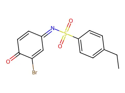 N-(3-bromo-4-oxocyclohexa-2,5-dien-1-ylidene)-4-ethylbenzenesulfonamide structure
