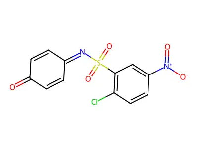 2-chloro-5-nitro-N-(4-oxocyclohexa-2,5-dien-1-ylidene)benzenesulfonamide structure