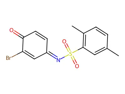 N-(3-bromo-4-oxocyclohexa-2,5-dien-1-ylidene)-2,5-dimethylbenzenesulfonamide structure