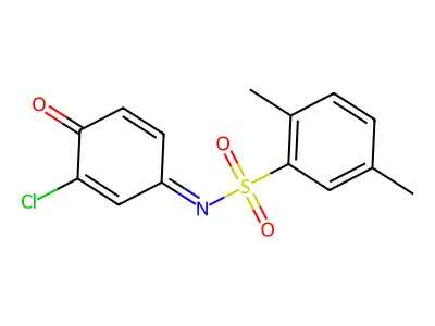 N-(3-chloro-4-oxocyclohexa-2,5-dien-1-ylidene)-2,5-dimethylbenzenesulfonamide structure