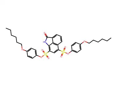 Bis(4-(hexyloxy)phenyl) 2-oxo-1,2-dihydrobenzo[cd]indole-6,8-disulfonate structure