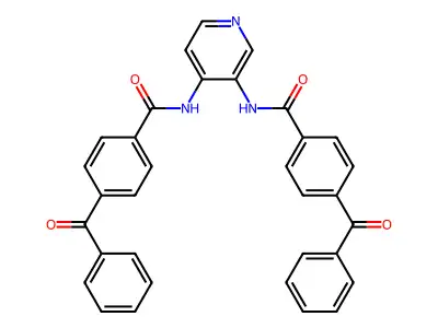 4-benzoyl-N-[3-[(4-benzoylbenzoyl)amino]pyridin-4-yl]benzamide structure